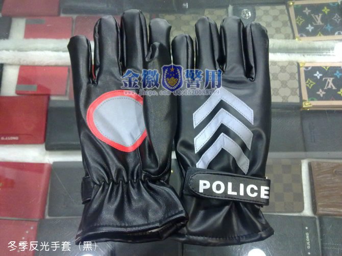 巡警冬季防寒指挥手套，警察保暖皮手套，正品警用防寒装备