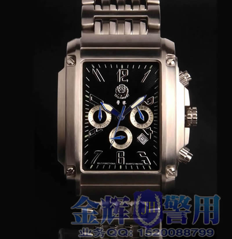 方形石英电子警用制式手表，正品中国警察手表网店，中国警用手表专卖店